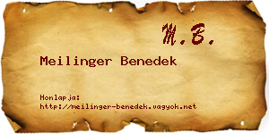 Meilinger Benedek névjegykártya